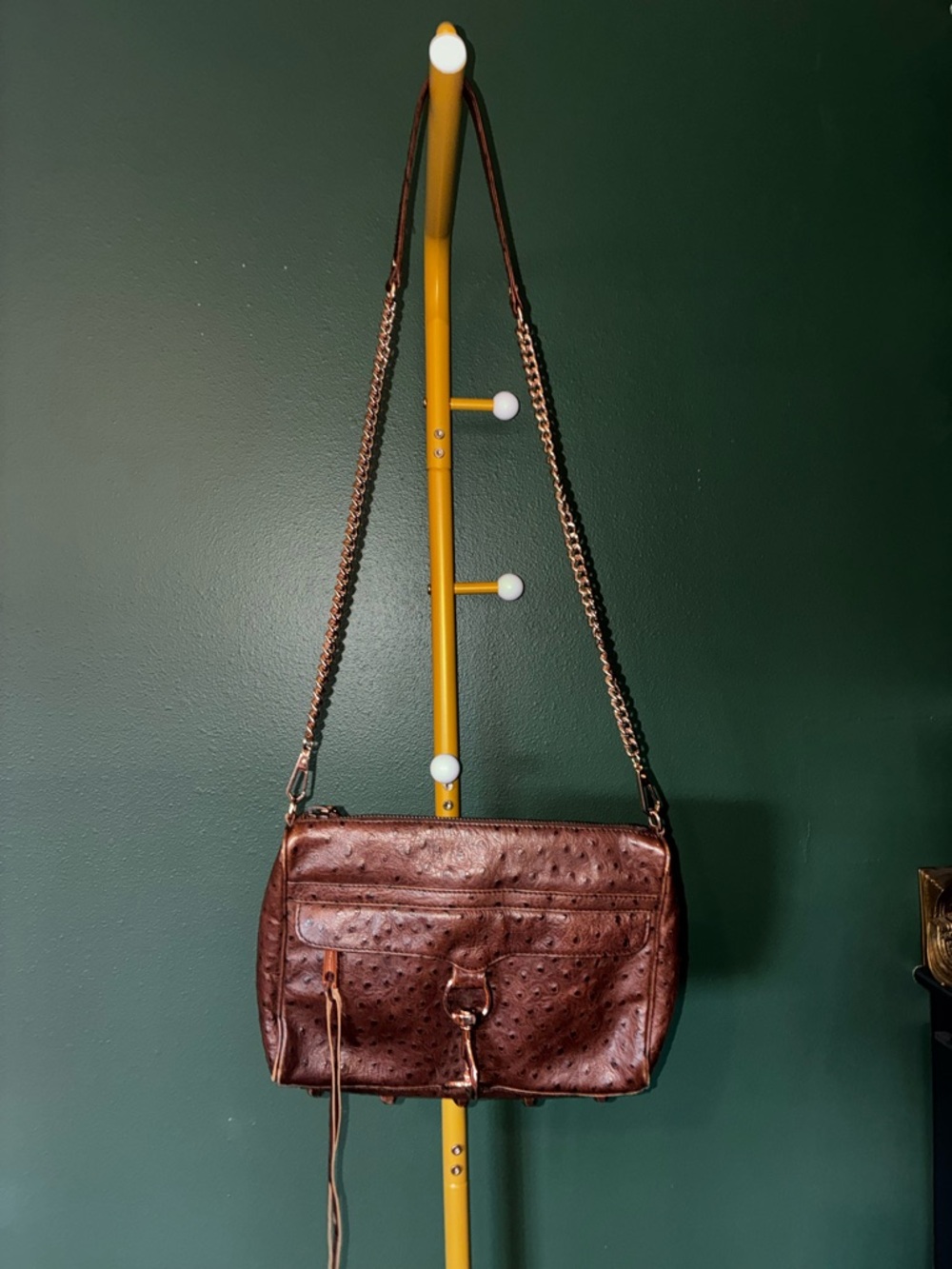 Rebecca Minkoff Brown Leather Crossbody with Chain Strap